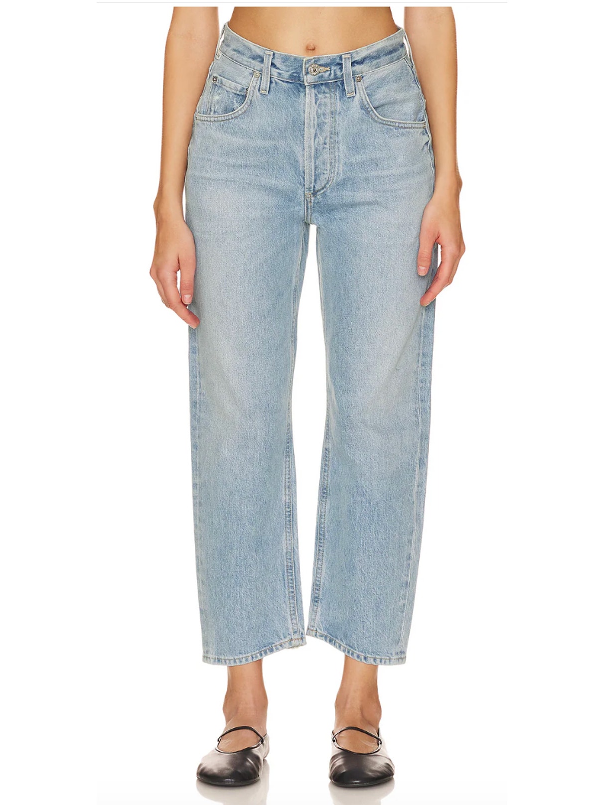 Citizens Of Humanity Dahlia Barrel Jeans Bow Leg Baby Roll Ribbon Blue Size 29